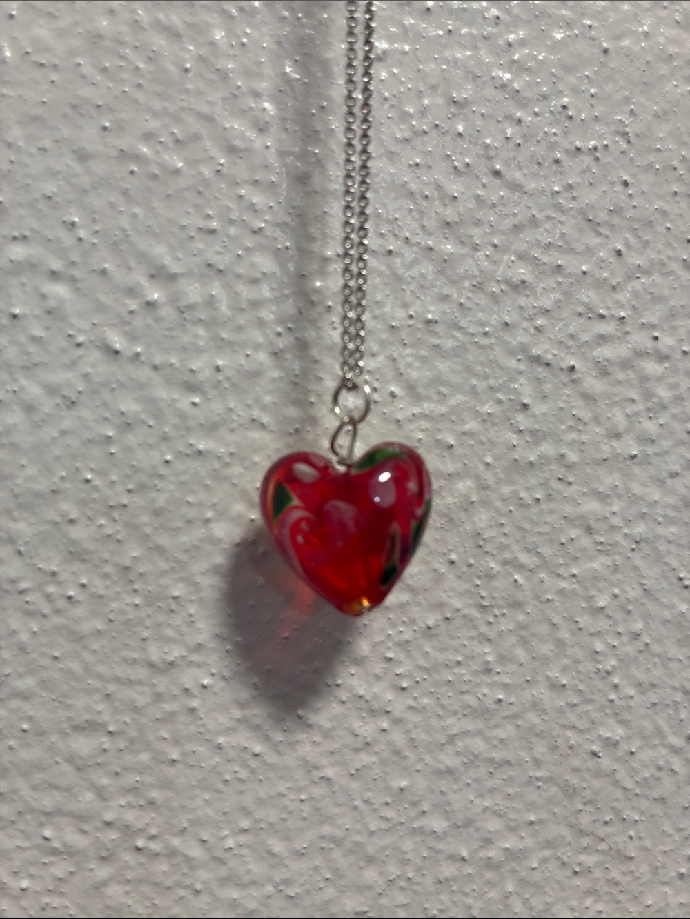Red plastic Heart Pendant Necklace - Women Jewellery